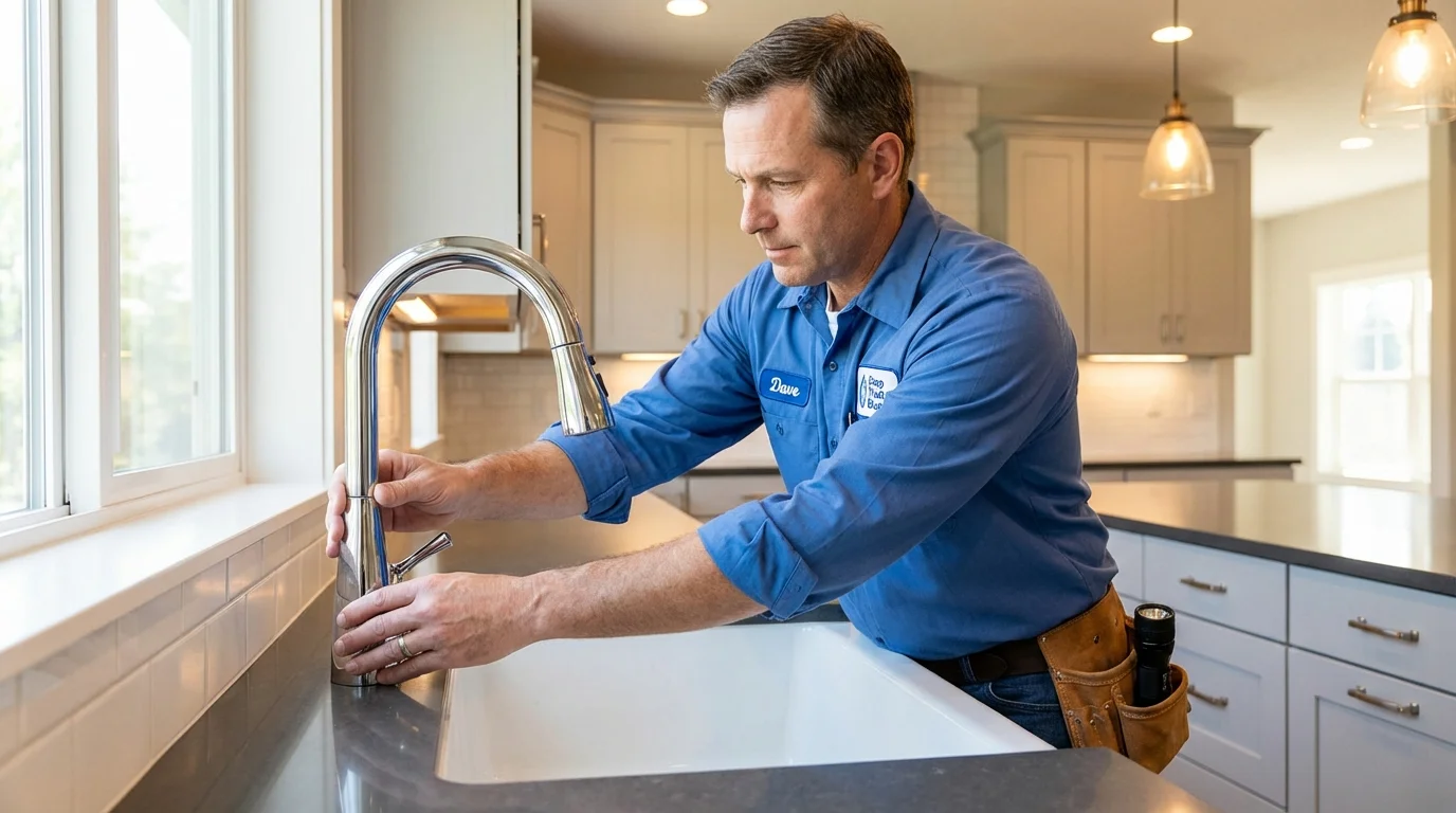 Kitchen faucet installation by Johns Plumbing LLC in Mansfield